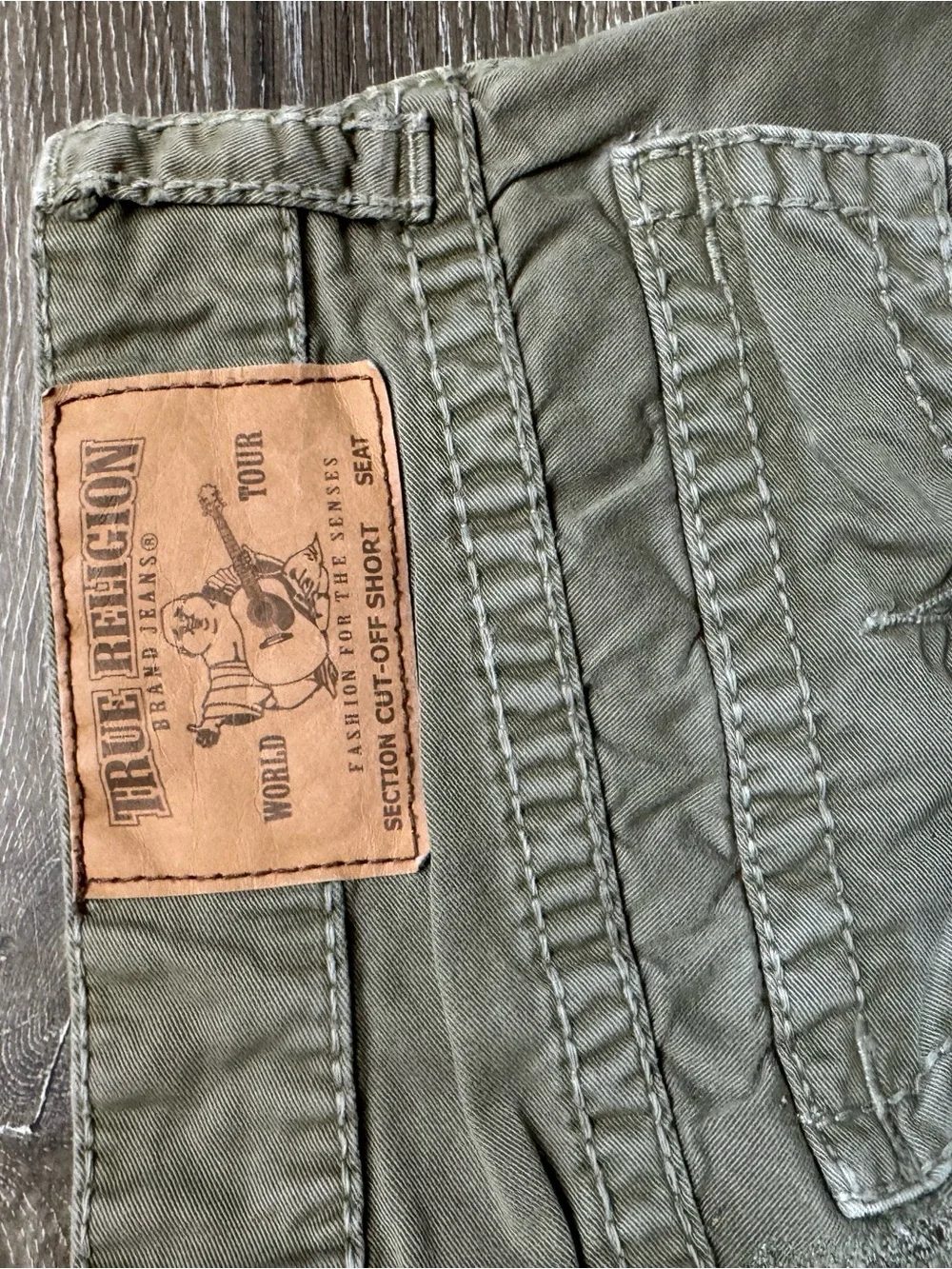 True Religion Olive Green Men's Cargo Shorts